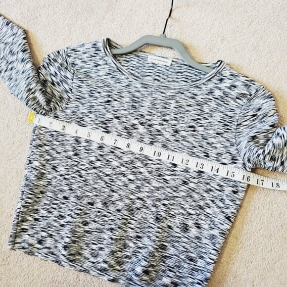 Club Monaco Compression Crop Space Dyed Spandex Stretch Half Sleeve Top S - Picture 6 of 7